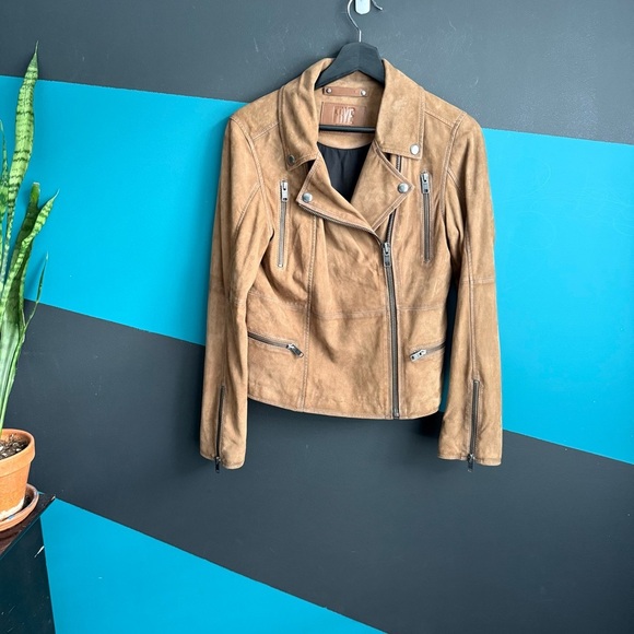 FRYE OAKLEY BIKER JACKET 100% suede leather - Picture 3 of 12